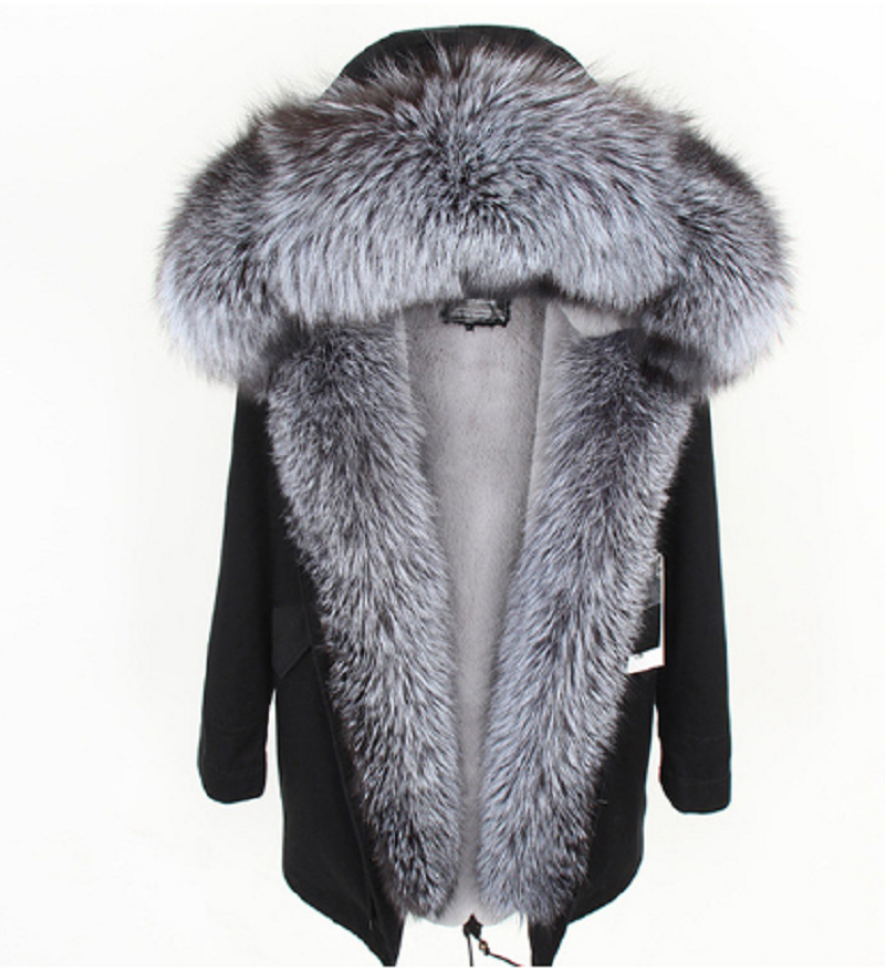 Women's Winter Casual Warm Slim Long Parka With Fox Fur