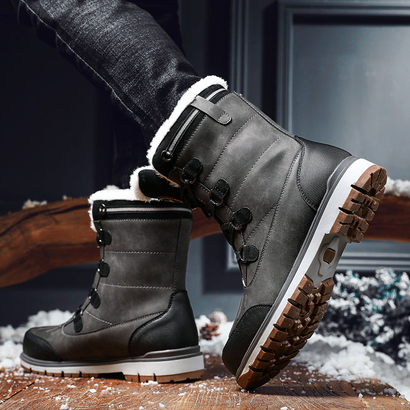 Men's Winter Casual Waterproof Boots With Fur