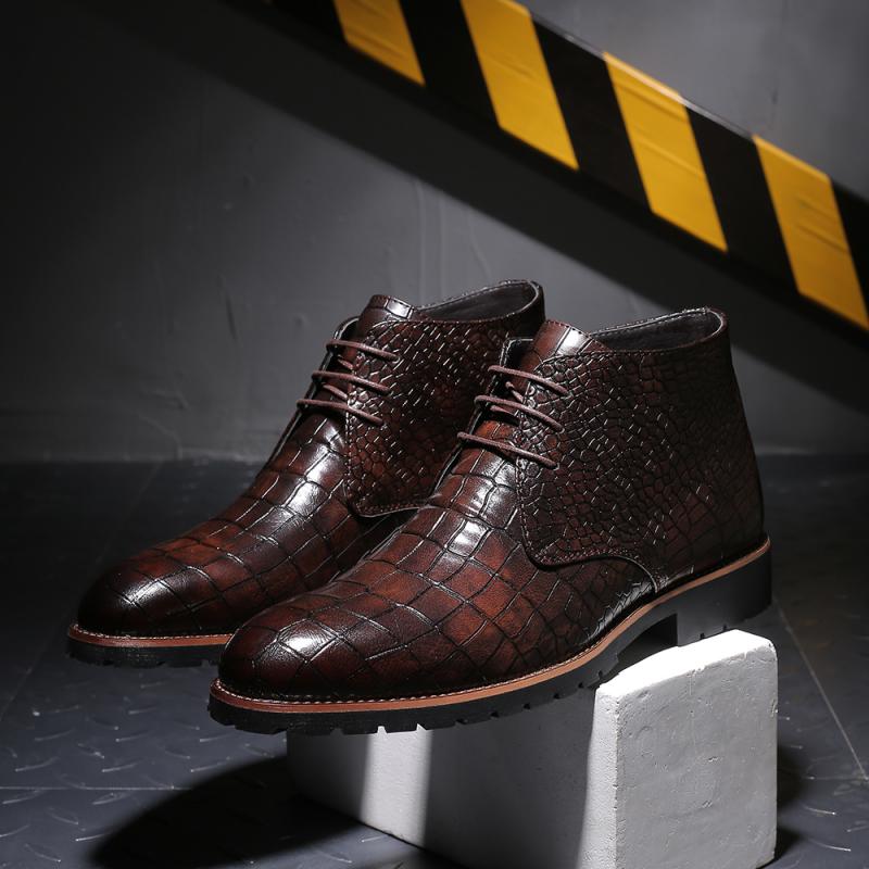 Men's Autumn Warm Leather Ankle Boots | Plus Size