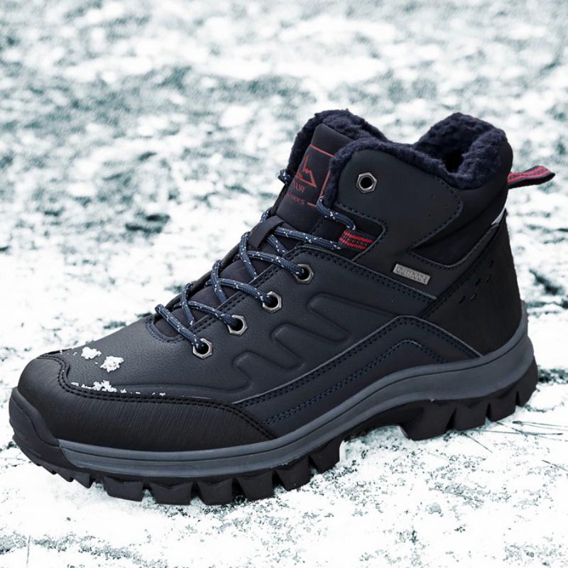 Men's Winter Waterproof Ankle Boots With Plush