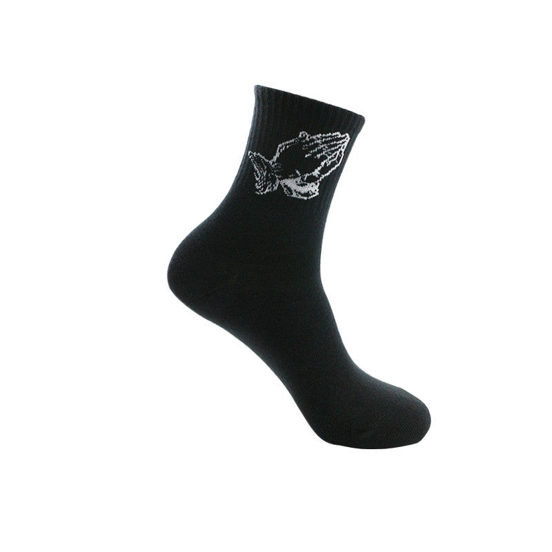 Men's/Women's Winter Casual Cotton Socks With Print
