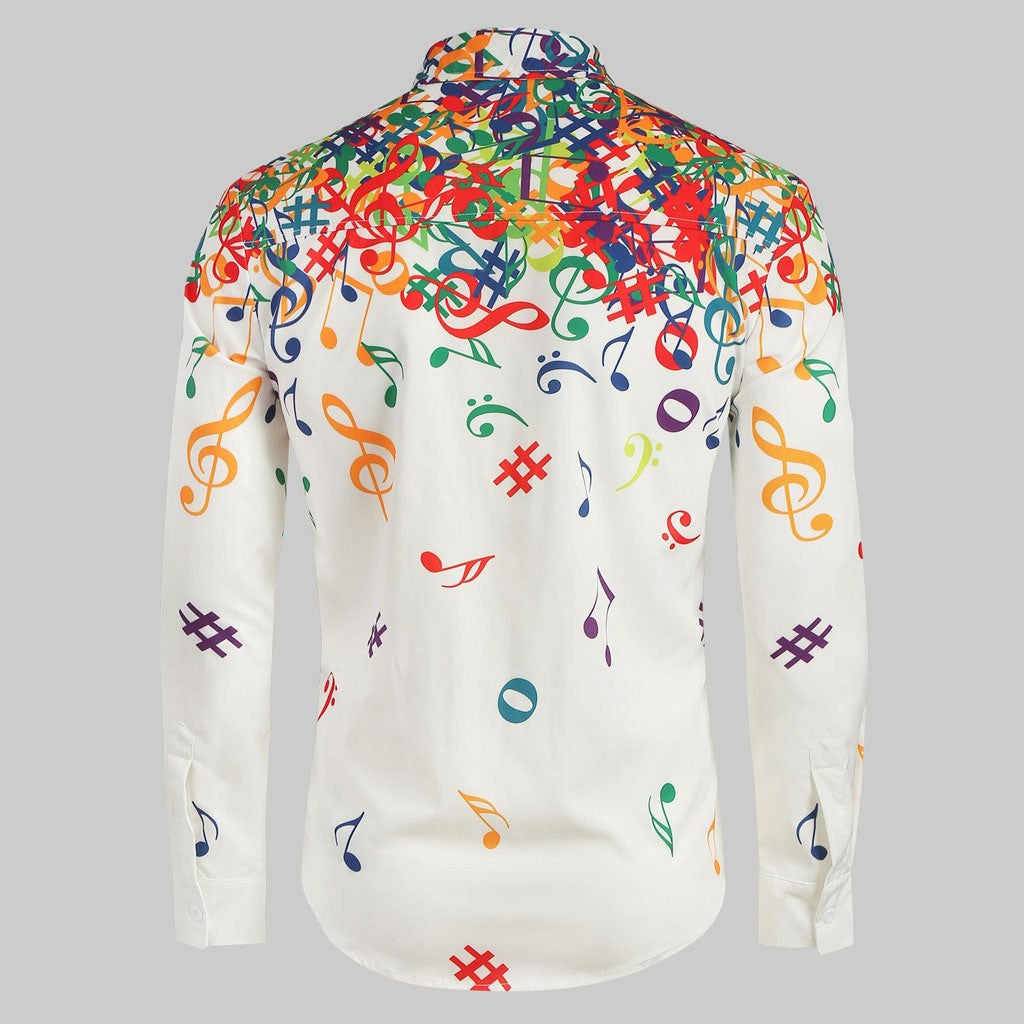 Men's Autumn Casual Long Sleeved Shirt With Print