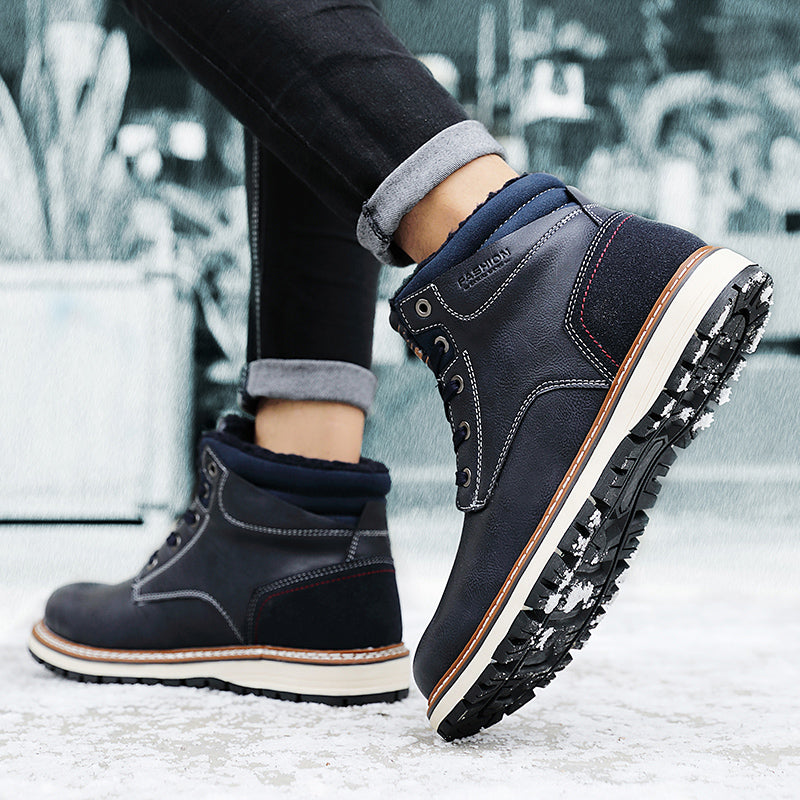 Men's Winter Waterproof Leather Ankle Boots