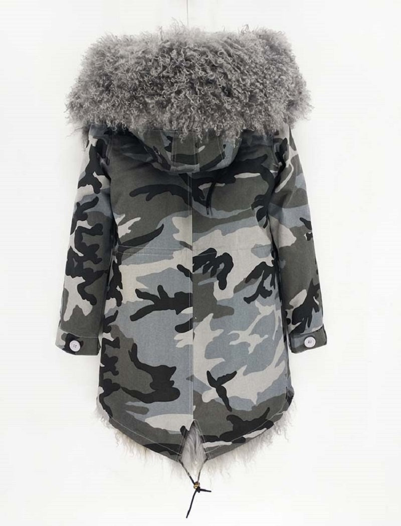 Women's Winter Casual Thick Long Parka With Sheep Fur