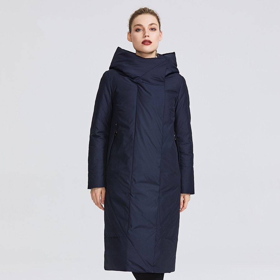 Women's Winter Hooded Thick Parka With Belt
