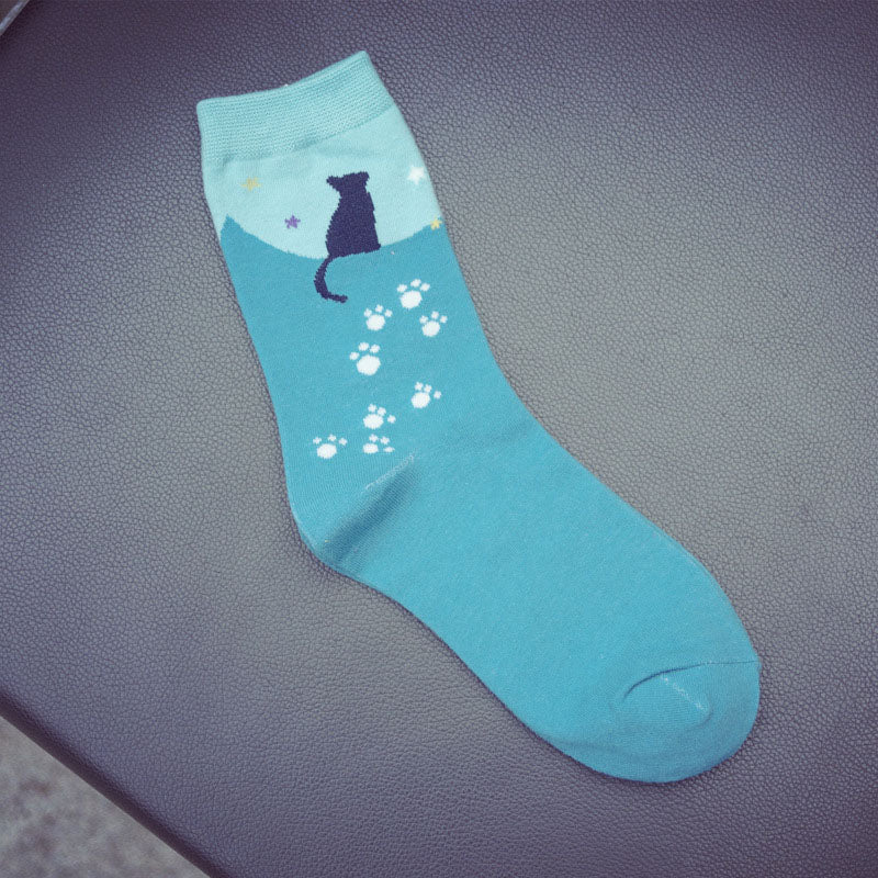 Women's Autumn/Winter Casual Cotton Socks With Animal Print