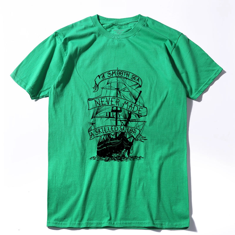 Men's Summer T-Shirt "A Smooth Sea Never Made A Skilled Sailor"