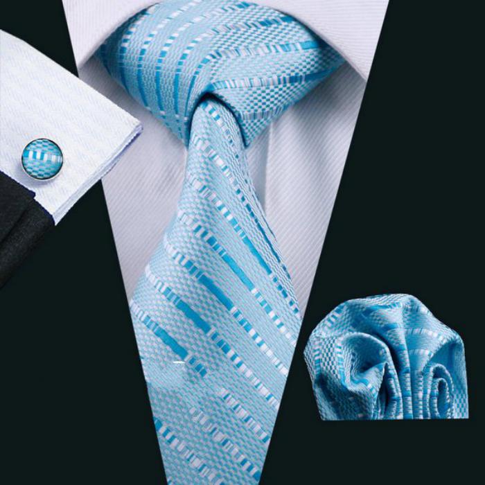 Men's Wedding Silk Tie With Cufflinks And Handkerchief