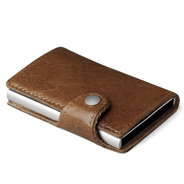 Men's Genuine Leather Wallet With Automatic Clasp