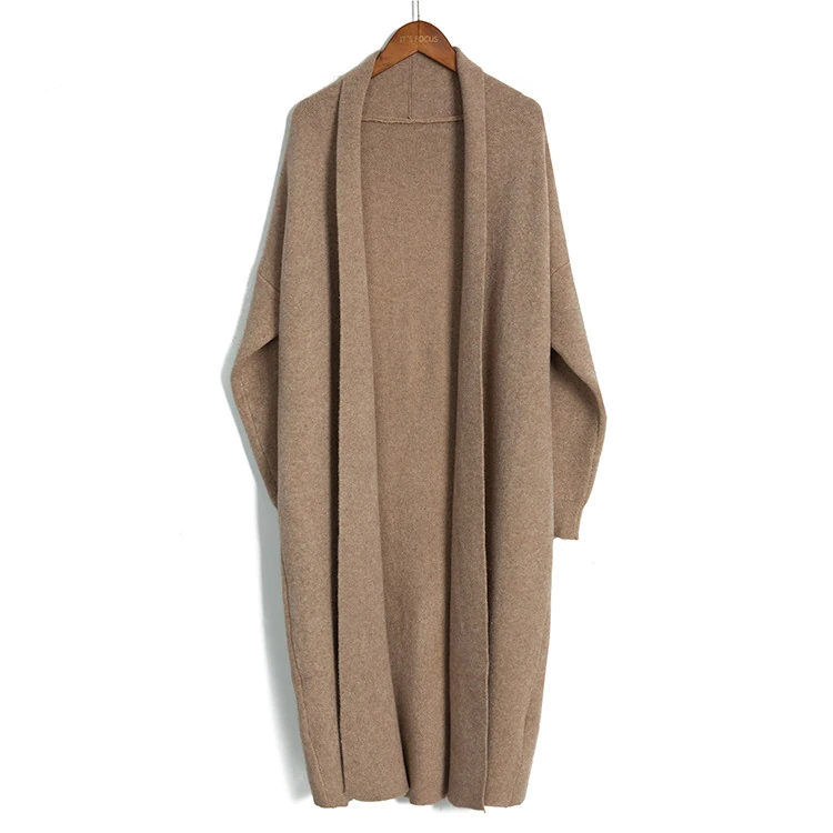 Women's Winter Casual Flat Knitted V-Neck Warm Long Cardigan