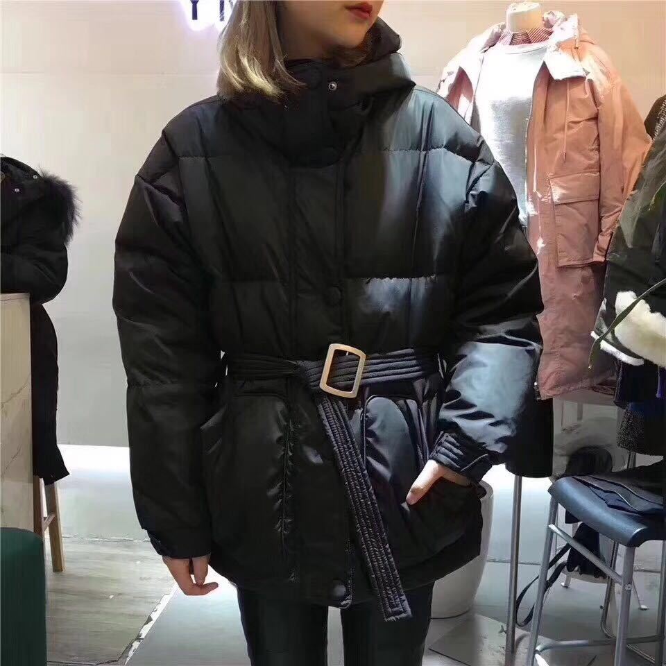 Women's Winter Casual Short Thick Coat With Belt