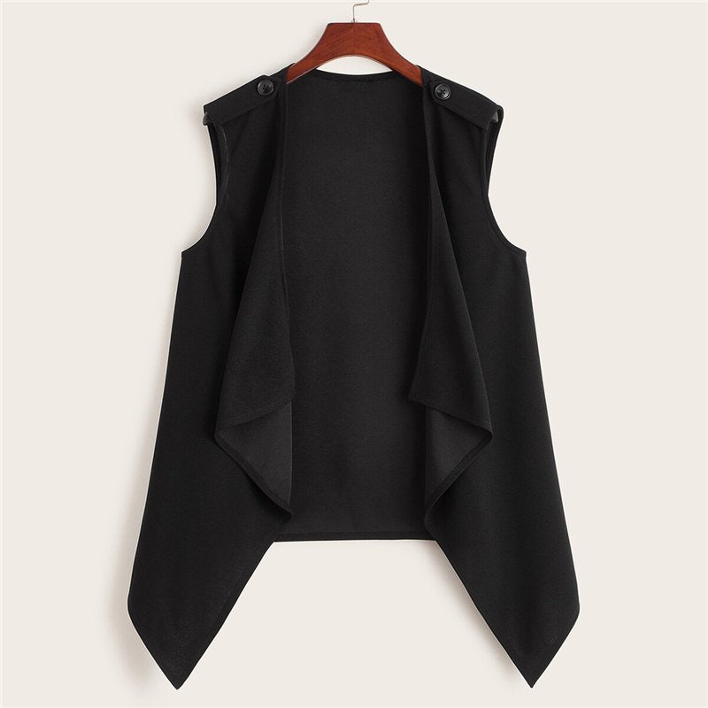 Women's Casual Polyester Sleeveless Cardigan | Plus Size