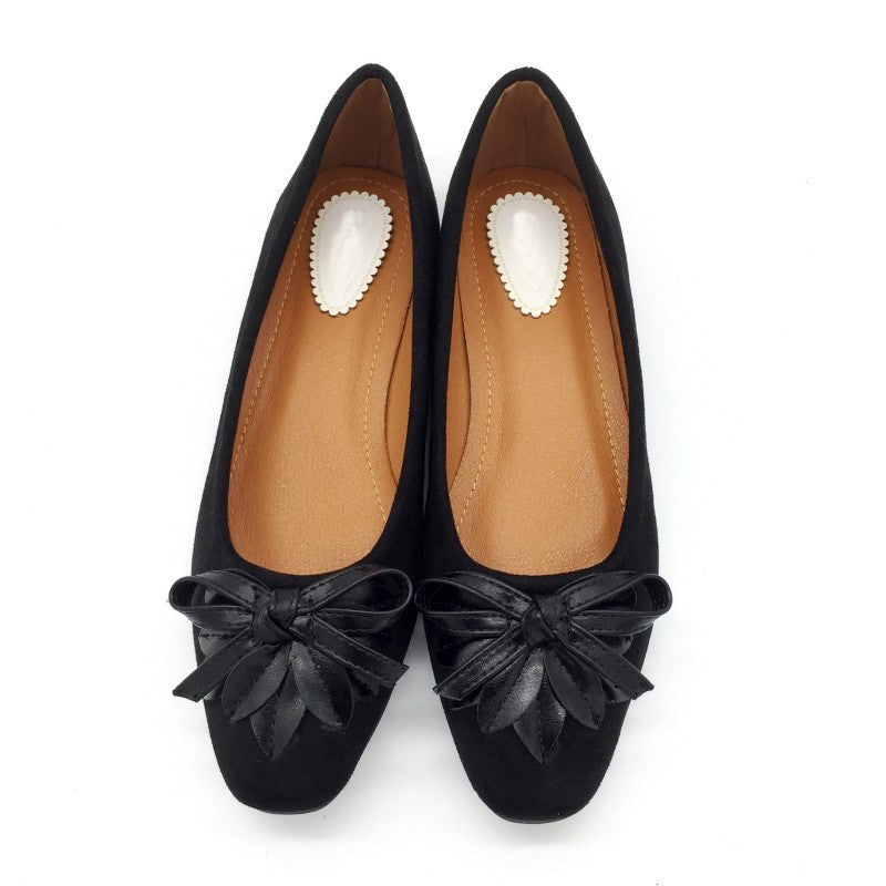 Women's Spring/Autumn Genuine Leather Flats With Bows