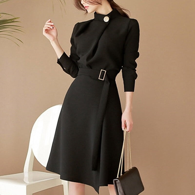 Women's Spring/Autumn Casual A-Line Long-Sleeved Dress