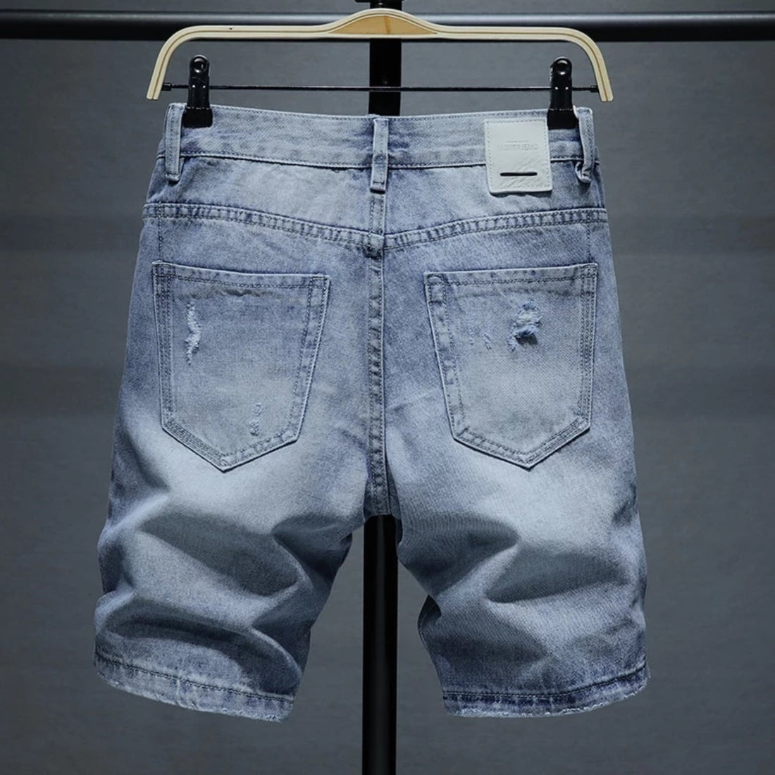 Men's Summer Ripped Cotton Denim Shorts