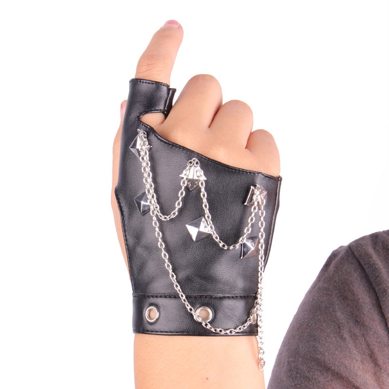 Women's Leather Fingerless Gloves