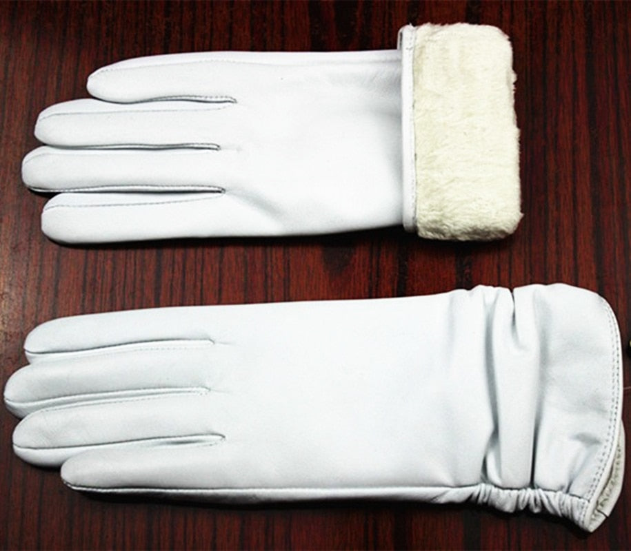 Women's Leather Gloves With Cashmere Lining