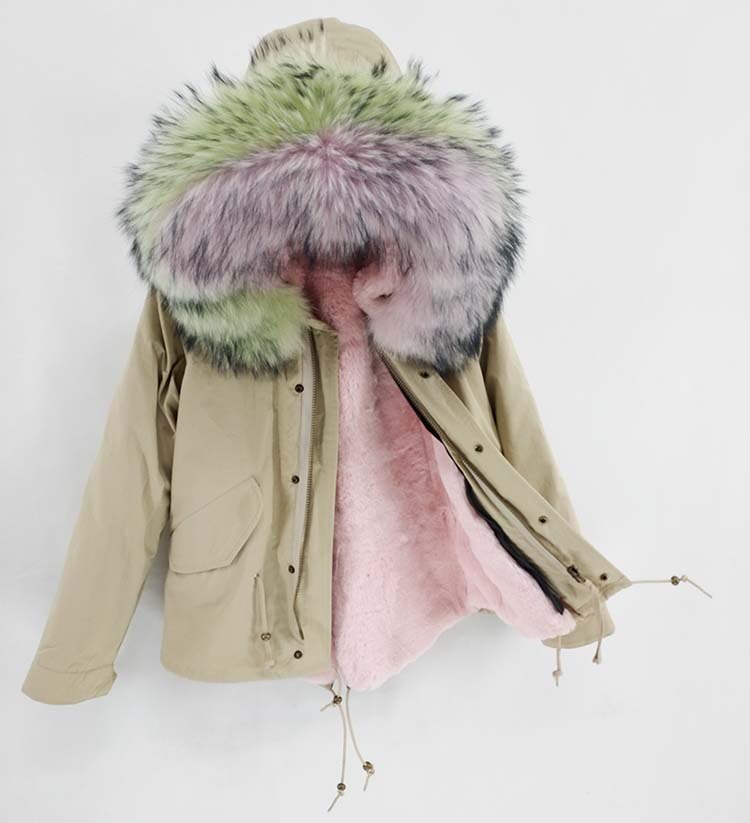 Women's Winter Casual Slim Warm Parka With Raccoon Fur