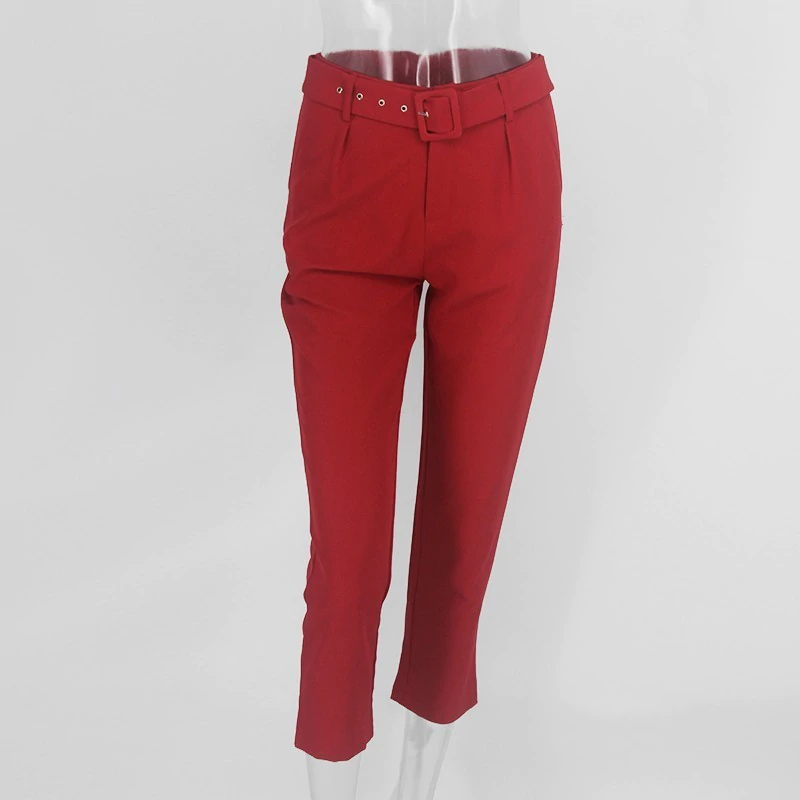 Women's Summer Casual Skinny High-Waist Pants With Pockets