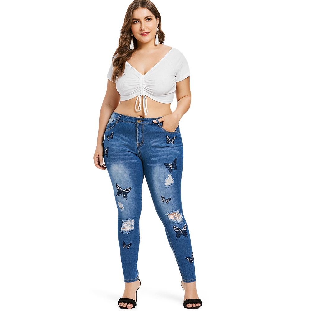 Women's Casual High-Waist Skinny Jeans | Plus Size