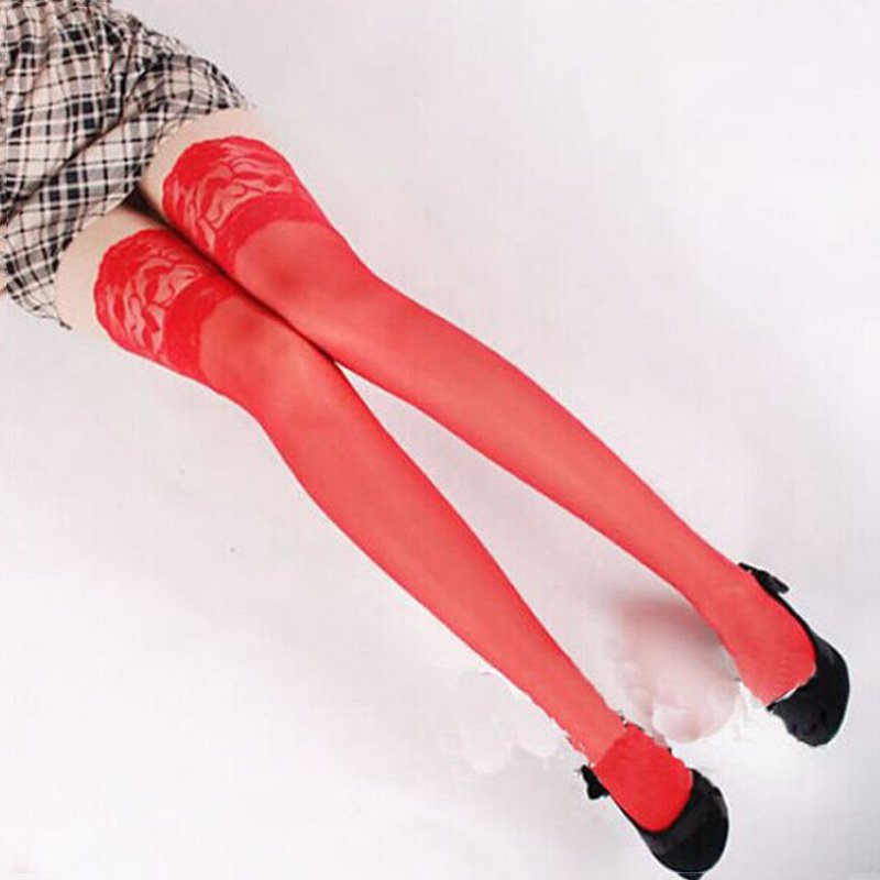 Women's Spandex Thin Stockings With Lace