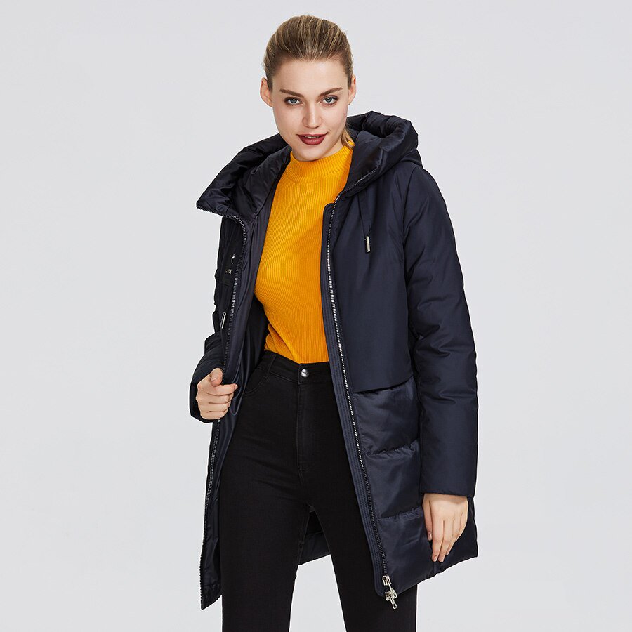 Women's Winter Wind-Resistant Hooded Polyester Parka