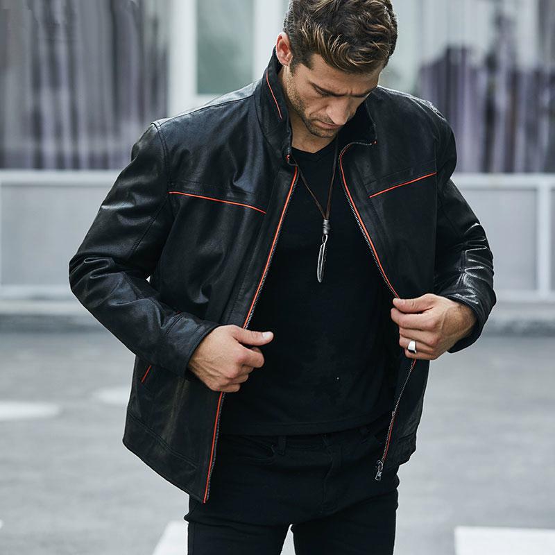 Men's Casual Genuine Leather Jacket