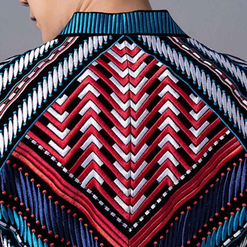 Men's Colorful Embroidered Blazer