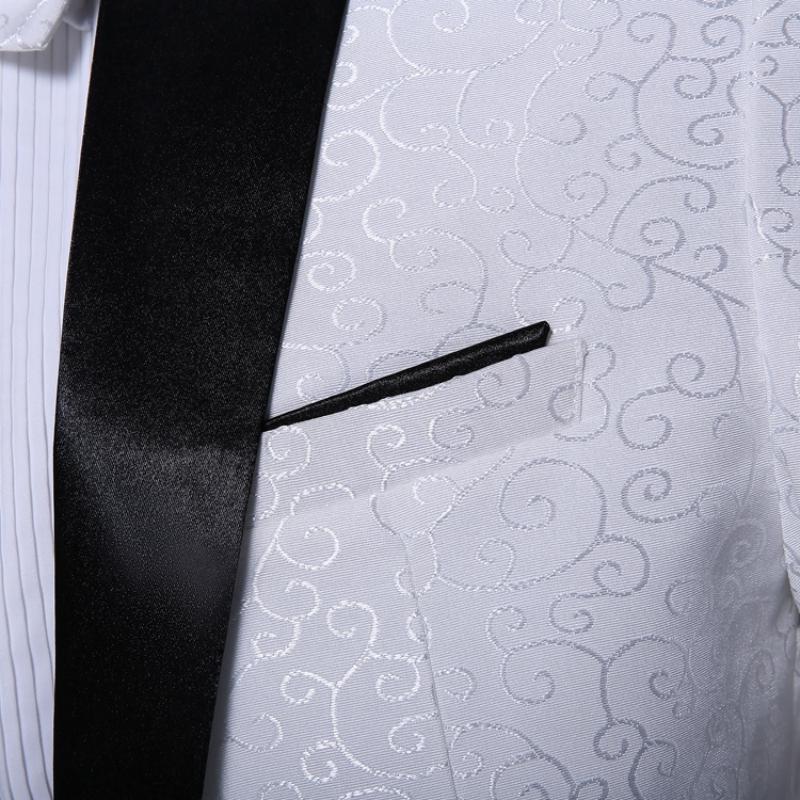 Men's Wedding Jacquard Suit | Blazer & Pants & Bow Tie