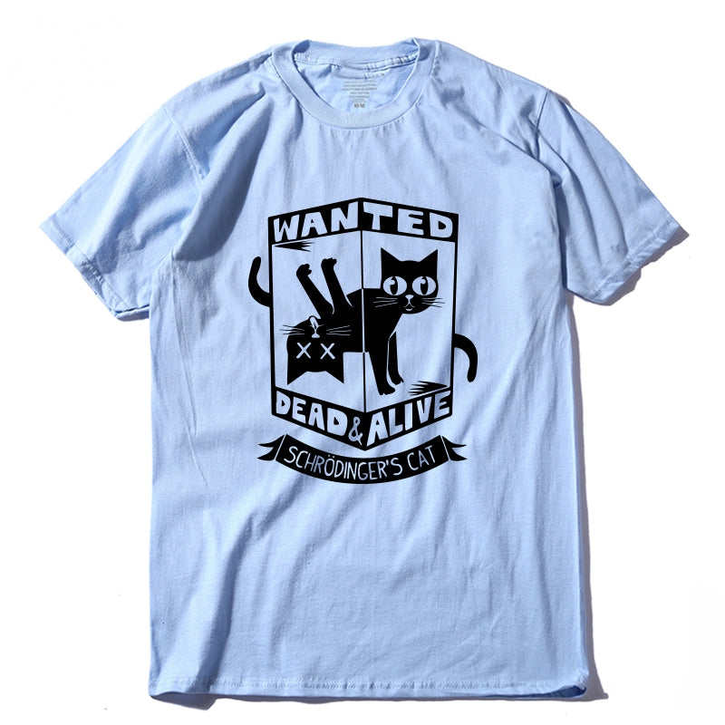 Men's Summer Casual Cotton T-Shirt "Schrodinger's Cat"