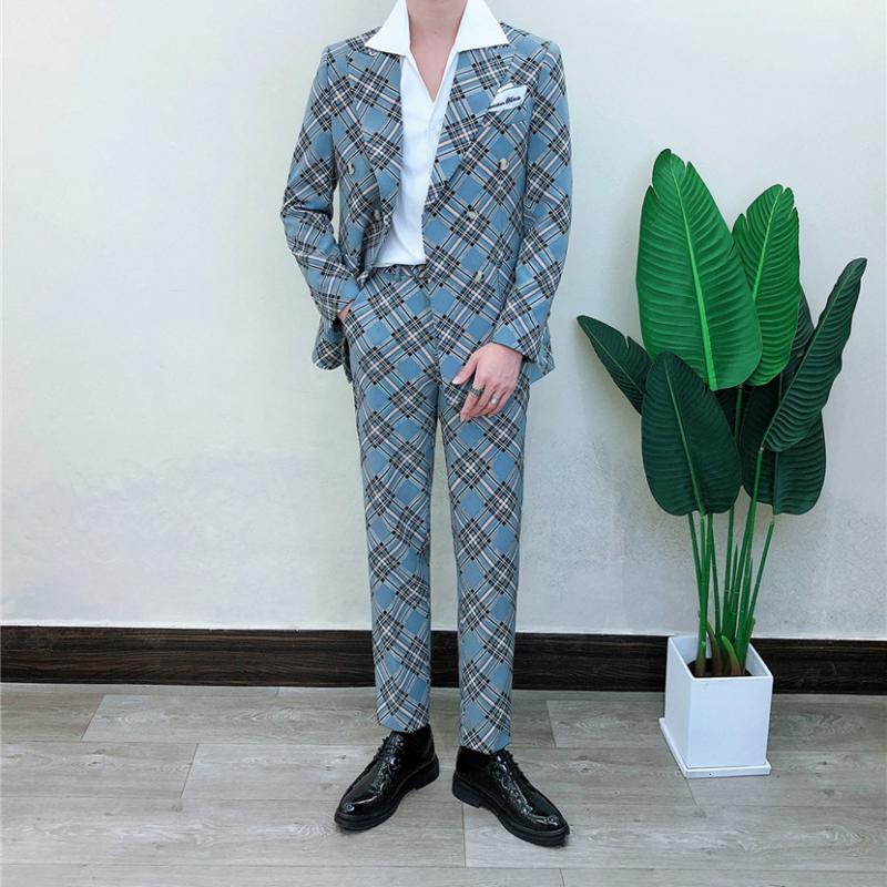Men's Plaid Suit | Double Breasted Blazer And Pants