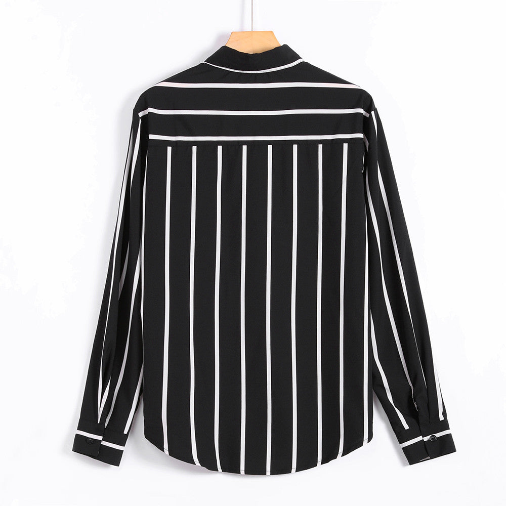 Men's Casual Long Sleeved Striped Shirt | Plus Size