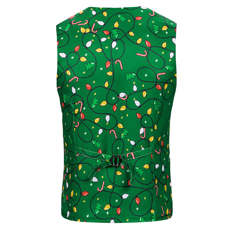 Men's Single Breasted Vest With Print