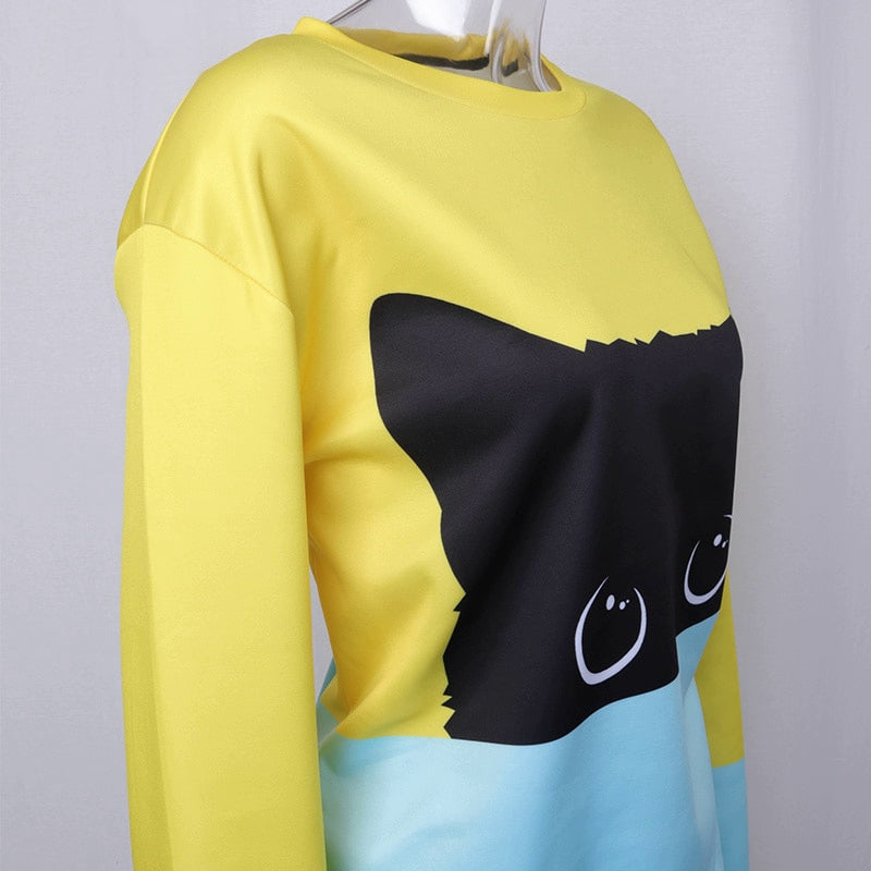Men's/Women's Autumn/Winter Sweatshirt With Cat Print