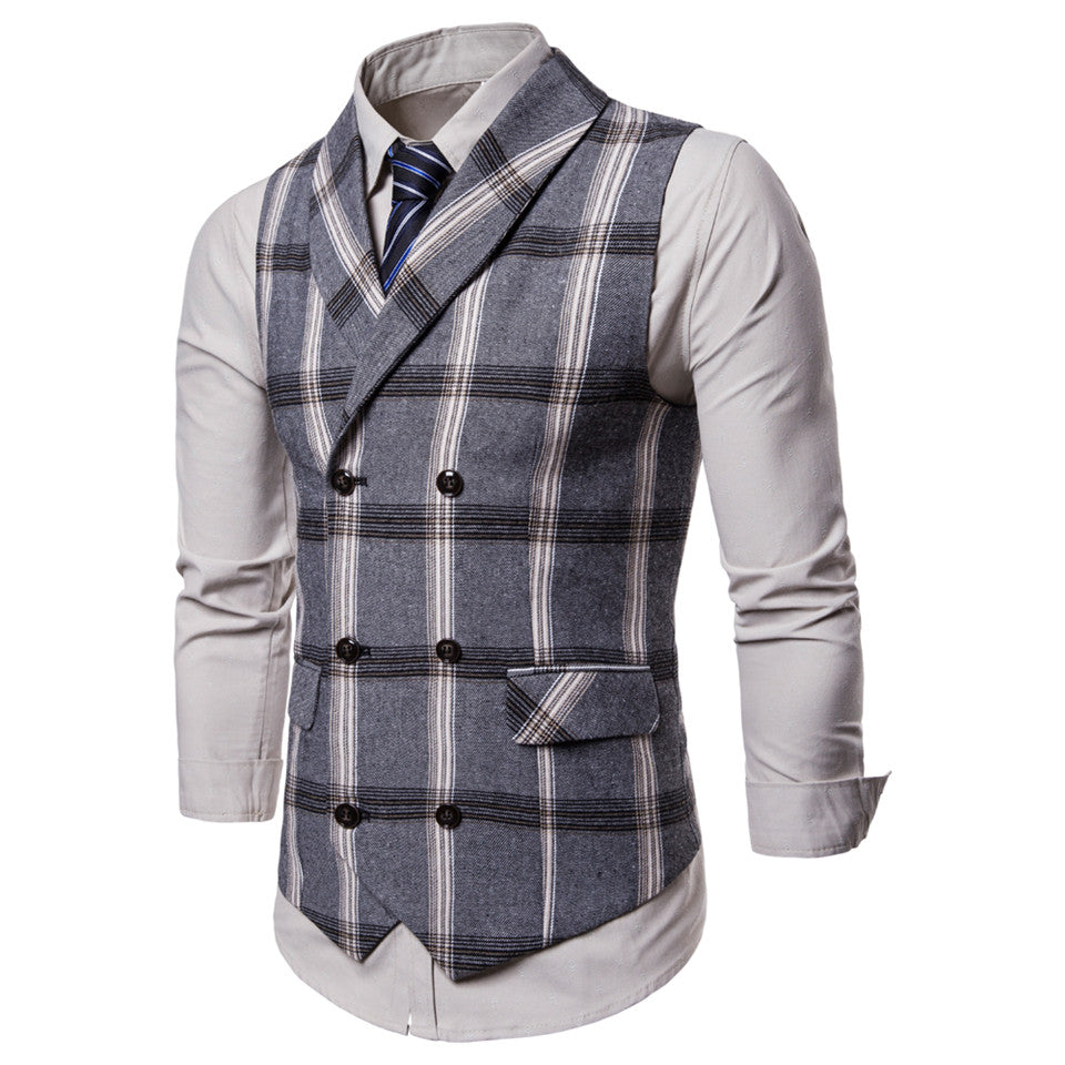 Men's Slim Fit Double Breasted Vest