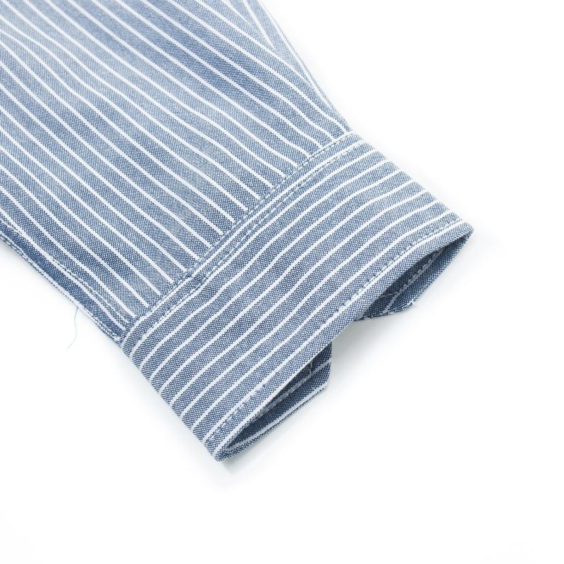 Men's Casual Cotton Striped Long Sleeved Shirt