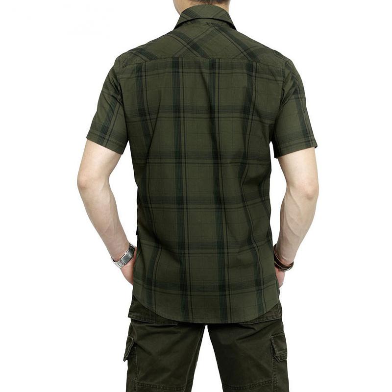 Men's Summer Plaid Cotton Short Sleeved Shirt | Plus Size