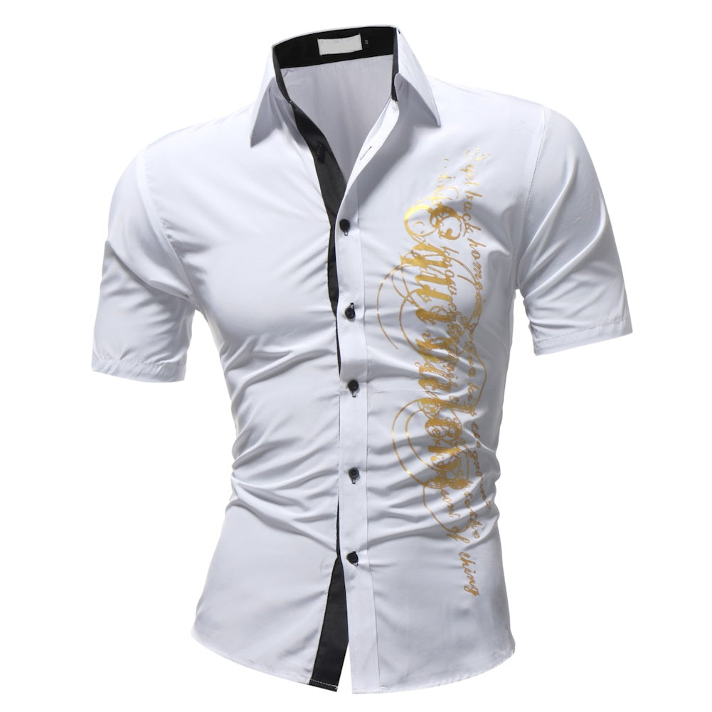 Men's Short Sleeved Shirt With Print | Plus Size