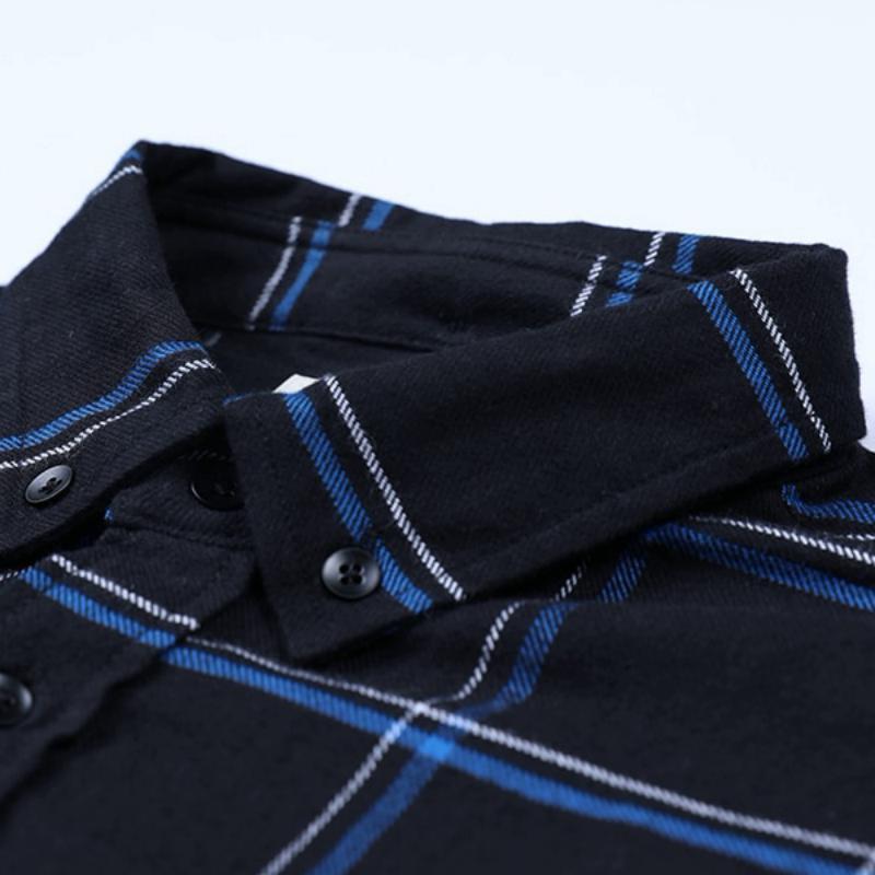 Men's Casual Long Sleeved Plaid Shirt | Plus Size