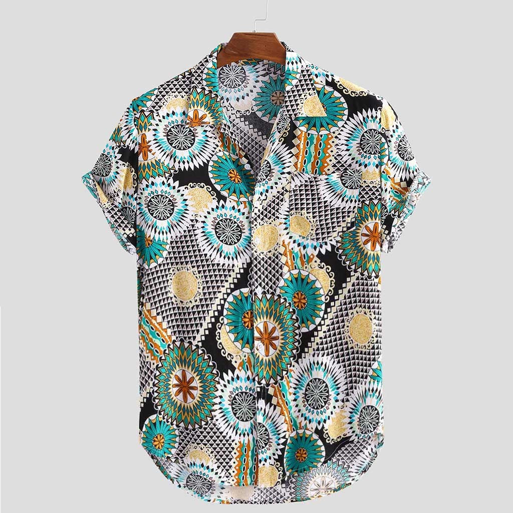 Men's Casual Short Sleeved Shirt With Print