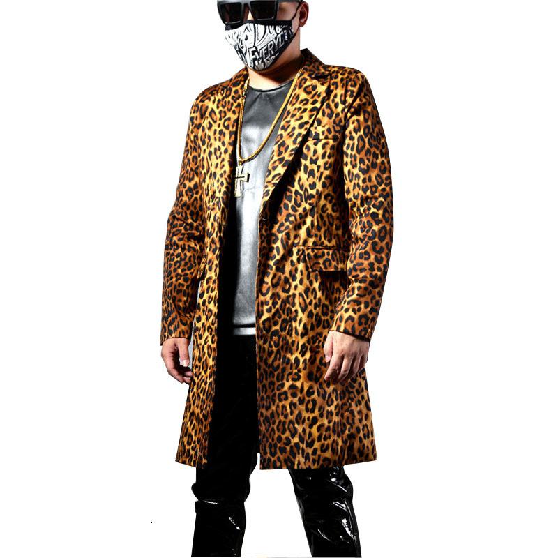 Men's Casual Suit With Leopard Print | Long Blazer And Pants