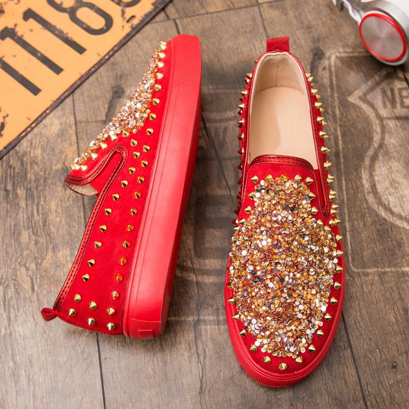 Men's Slip-Ons With Rivets And Sequins
