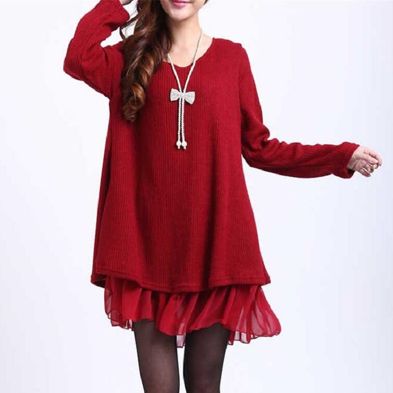 Women's Spring/Autumn Casual Long-Sleeved Ruffled Blouse