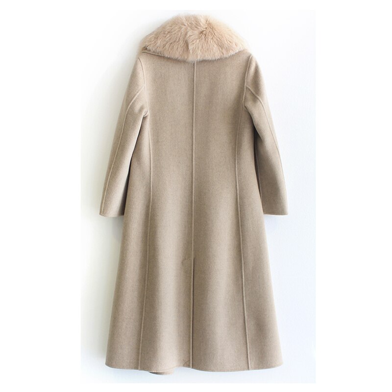 Women's Winter Casual Slim Long Trench With Fox Fur