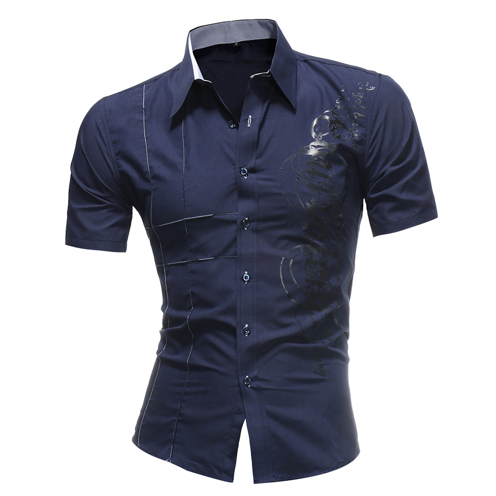 Men's Short Sleeved Shirt With Print | Plus Size
