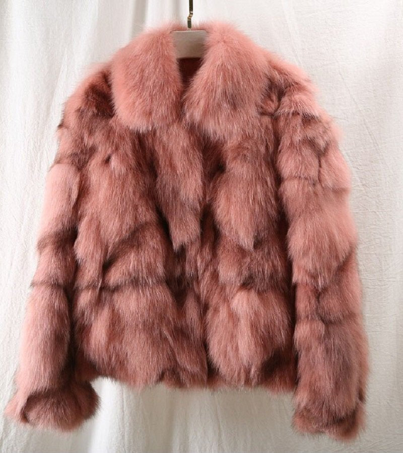 Women's Winter Short Warm Slim Coat With Fox Fur