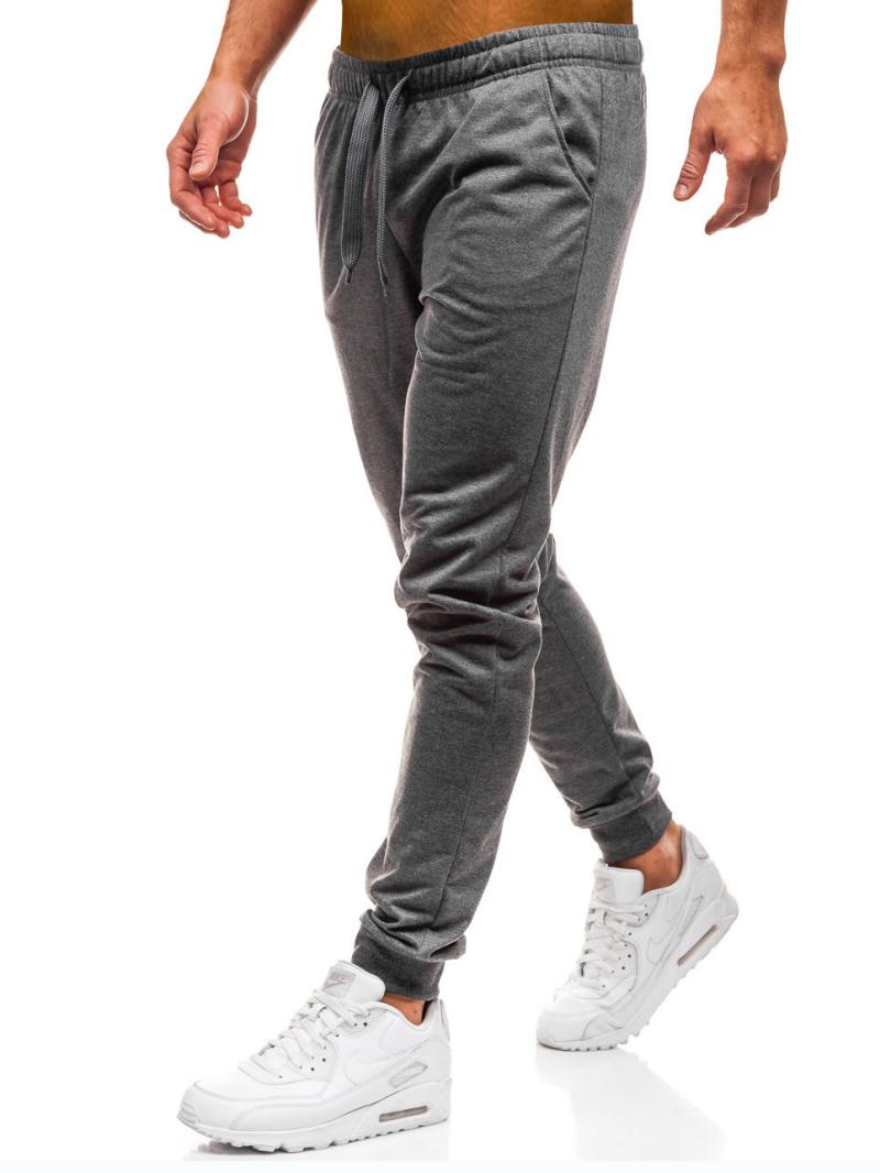 Men's Casual Solid Colored Sweatpants With Elastic Waist