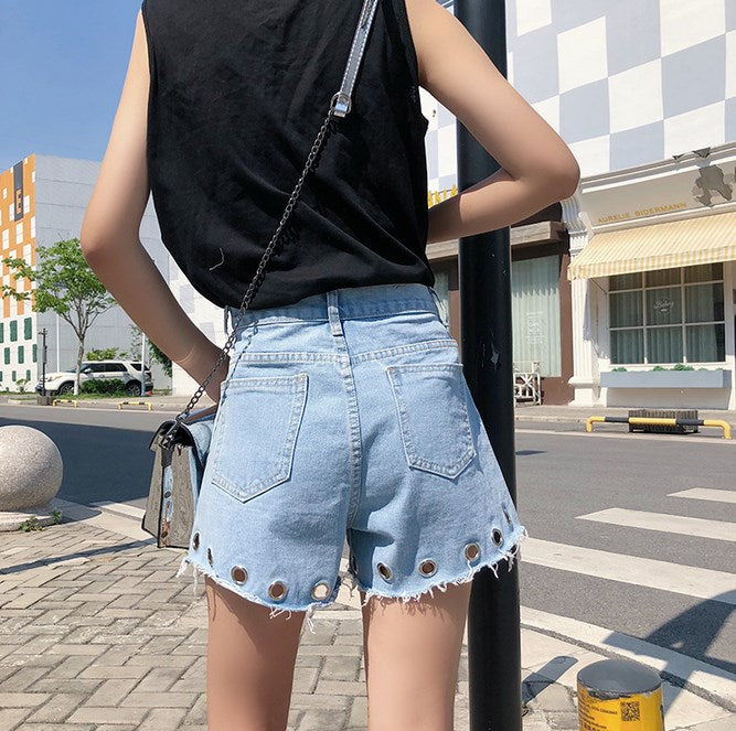 Women's Summer Slim Wide Denim Shorts | Plus Size