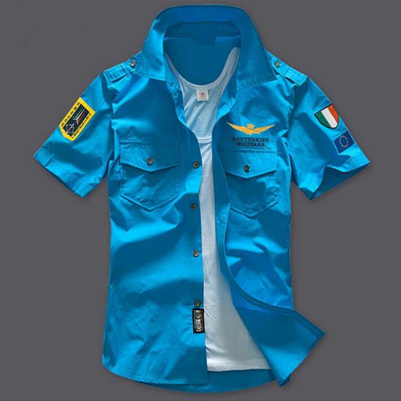 Men's Short Sleeved Shirt With Embroidery