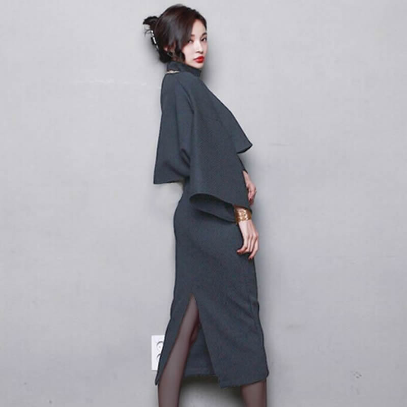 Women's Autumn/Winter Casual Wool Two-Piece Dress
